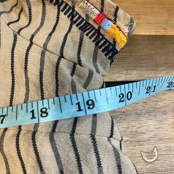 Embroidered striped shift dress tunic length tan casual THML size Large casual - Picture 3 of 10